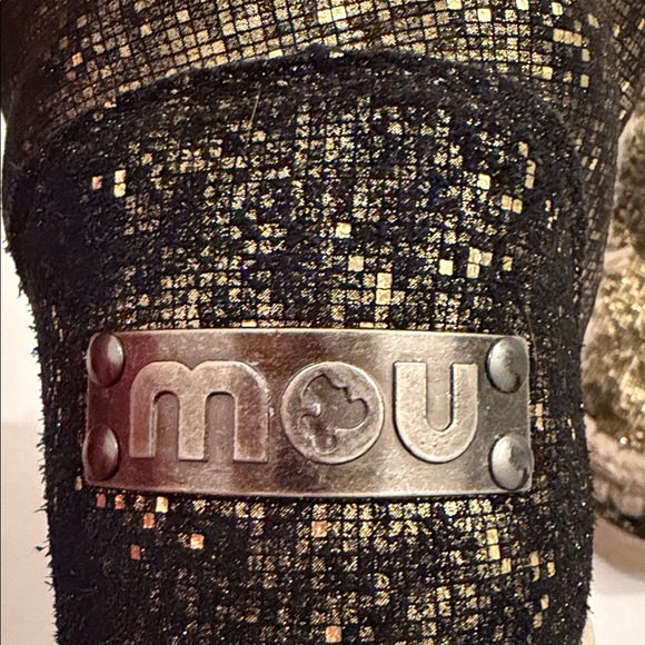 Free People MOU Eskimo sneaker boots limited edition black with gold sparkles - Picture 13 of 13